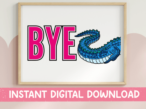 A Bold Bye Alligator SVG & PNG Design for Merchandise
