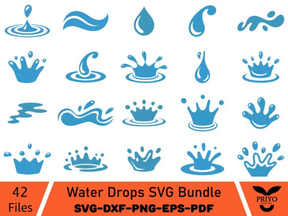 A Craft's Perspective on the Water Drops SVG Graphic