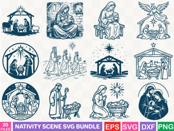 A Designer's First Impression of the Nativity Scene SVG Bundle