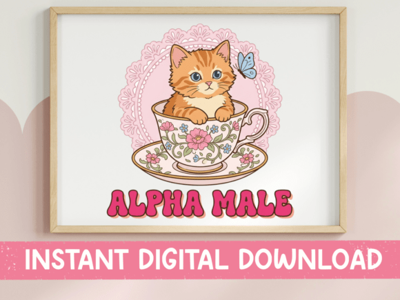 A Detailed Brand Designer's Review of Alpha Male Cat Teacup Purple SVG Graphics