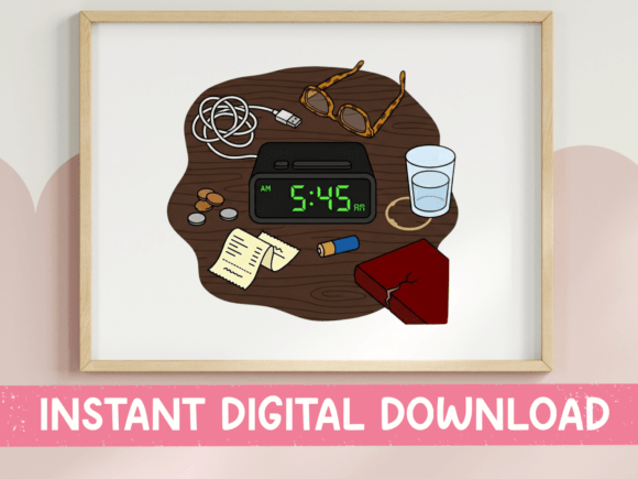 A Retro Alarm Clock Design for Modern T-Shirt Graphics
