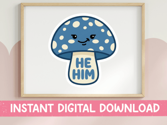 A Review of the He Him Blue Mushroom Pride SVG