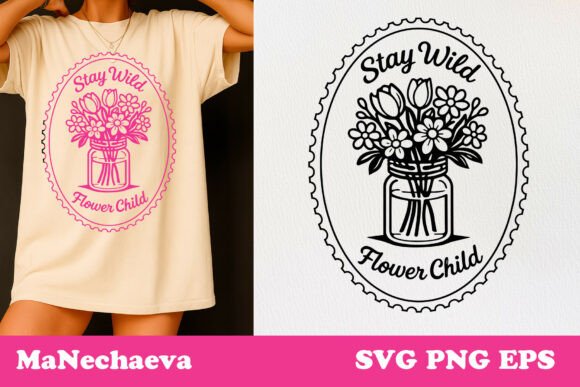 A Stamped, Floral Graphic That Elevates Editorial and T-Shirt Designs