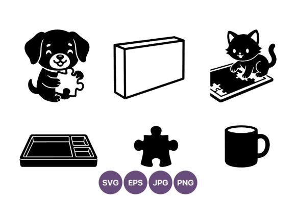 An In-Depth Designer Review: Cartoon Puppy with Puzzle Piece Graphics