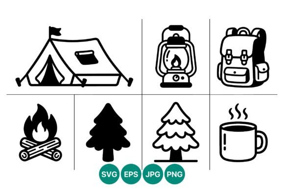 Camping Tent Lantern Backpack Black: A Versatile Graphic Asset Review