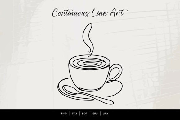Evaluating Coffee Cup Continuous Line Art Graphics