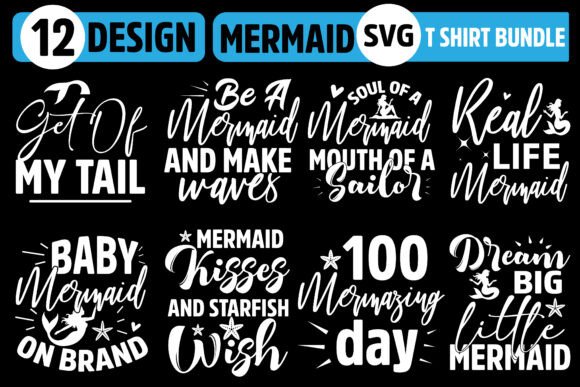 Mermaid SVG Graphics for Modern T-Shirt & Product Designs