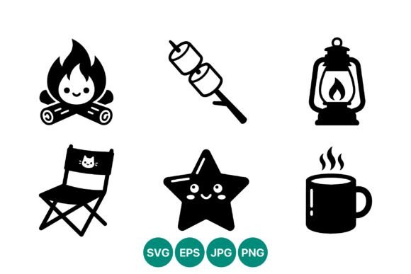 Reviewing a Black Silhouette Campfire Graphic Set for Client Work