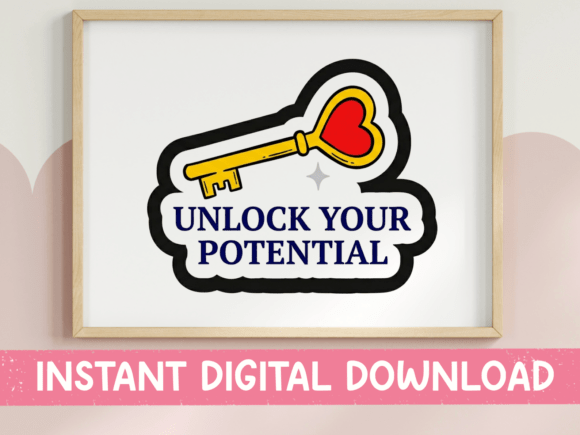 Unlock Your Potential Graphics for T-Shirt Designs & Branding